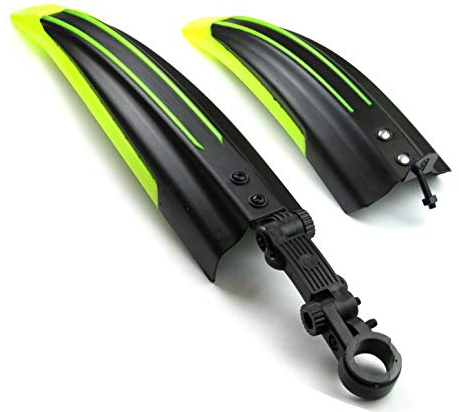 INION - Set für Vorderrad Hinterrad Schutzblech Kotflügel Spritzschutz Radschutz Schmutzfänger Fahrrad jurfahr (Neon Gelb/Schwarz)