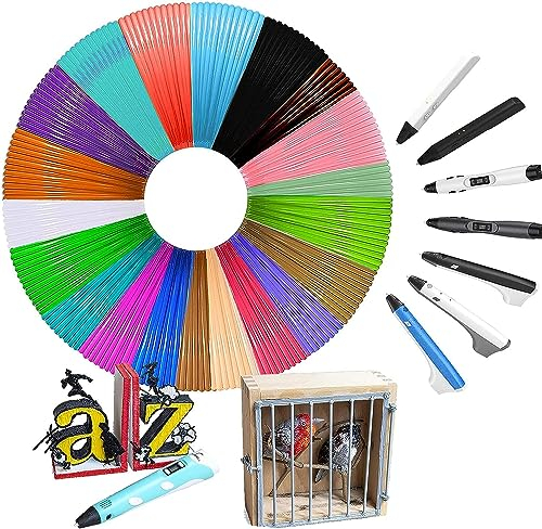HENGBIRD 3D Stift Filament PLA, 20 Farben, je 5 m,Insgesamt 100M, PLA-Filament für 3D-Stift, 1,75 mm, 3D-Stift-Farben, eingestellt für Packgut, 3D-Stift und 3D-Druckstift (3D Stift nicht Enthalten)