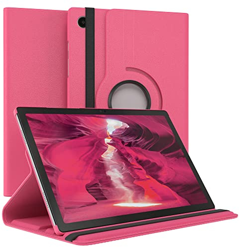 EAZY CASE - Tablet Hülle für Samsung Galaxy Tab A8 10.5 Schutzhülle 10.5 Zoll Smart Cover Tablet Case Rotationcase zum Aufstellen Klapphülle 360° drehbar mit Standfunktion Tasche Kunstleder Pink