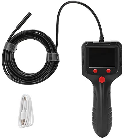 Inspektionskamera mit Licht, Wasserdichte Industrielle Endoskop-Handkamera, 2,4-Zoll-IPS-LCD-Bildschirm, 8-mm-HD-Endoskop, Flexible 16,4-Fuß-Sonde, für Zuhause, Rohre, Automobil