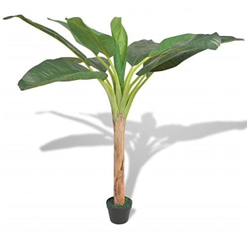 INLIFE Künstlicher Bananenbaum mit Topf 150 cm Grün