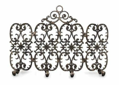Fireplace Screens Ornamental Designs 4-Panel Fireplace Screen with Arch - Bronze 56 W X 38 H Fireplace Screen Flat Fireplace Screens Decorative The New