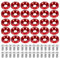 CLKE 30 Pcs Arandela Anodizada,Arandela Aluminio Anodizado Carenado con Tornillo,Se utiliza para la decoración del marco de la placa de matrícula,Modificación del coche JDM(rojo,6MM)