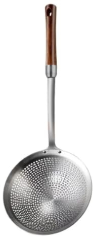 HEKOBAG Schaumlöffel Edelstahl Abseihlöffel Schlitzlöffel Groß Schaumkelle Rösle Lochschöpfer Skimmer Löffel mit Hitzebeständigem Langem Holzgriff Schöpfkelle für Küche Kochen Abtropfen Braten