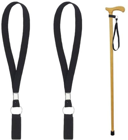 VZUHSW Ensemble de 2 dragonnes pour Canne de Marche avec Sangles Poignets et Boucles pour béquilles - Accessoires Pratiques pour sécuriser Votre Canne ou béquilles