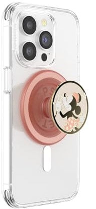 PopSockets Phone Grip for MagSafe, Secure Magnetic Phone Grip & Stand, Hands-Free Kickstand, Wireless Charging Compatible, Disney - Enamel Minnie Daisy