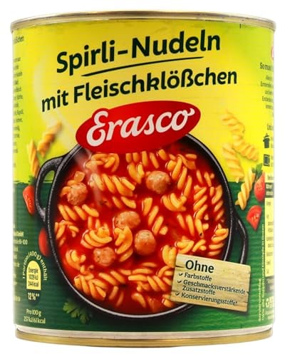 Erasco Spirli-Nudeln mit Fleischklößchen, 6er Pack (6 x 800g)