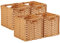 SOCOHOME Cube Storage Box,28x28x28cm Faux Rattan Storage Basket for Toy Clothes Shelf Nursery Closet Waterproof, Non-Mouldy(Beige, 4 Pack)