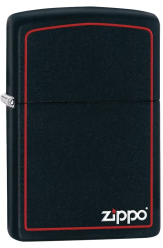 Zippo 60001437 Logo Briquet Laiton Noir Mat 3,5 x 1 x 5,5 cm
