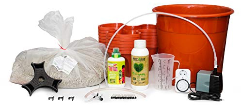 Irisana - Cultivo Hidropónico Ecogarden - 6 Macetas en Forma de Trébol - 112 cm de Altura - Kit Completo Ideal para Huerto Vertical - De Fácil Montaje