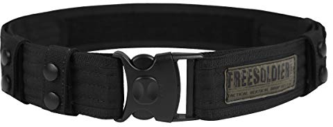 FREE SOLDIER Taktischer Gürtel Herren Schwerlast MOLLE Taillengürtel Schnelle Veröffentlichung Militär Gürtel für Männer Nylon Sicherheitsgurt für Airsoft, Aktivitäten im Freien, Arbeiten (Schwarz)
