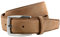 LINDENMANN Gürtel Herren Vollledergürtel aus Veloursleder, 35 mm breit, kürzbar, Gürtel, Ledergürtel, Velours-Gürtel, cognac/marine, Größe/Size:110, Farbe/Color:braun