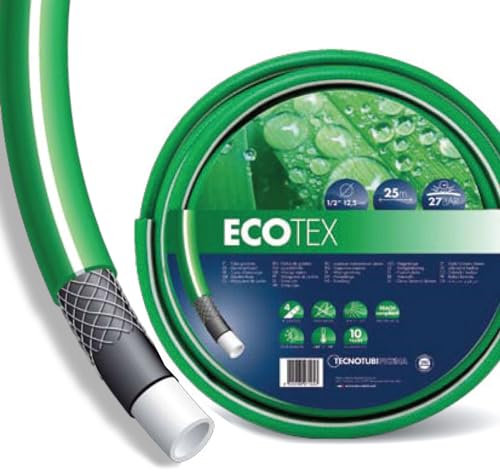 STI Tubo Acqua Retinato Irrigazione Giardino Prato 5/8''(15mm) PVC 4 Strati 25m Verde