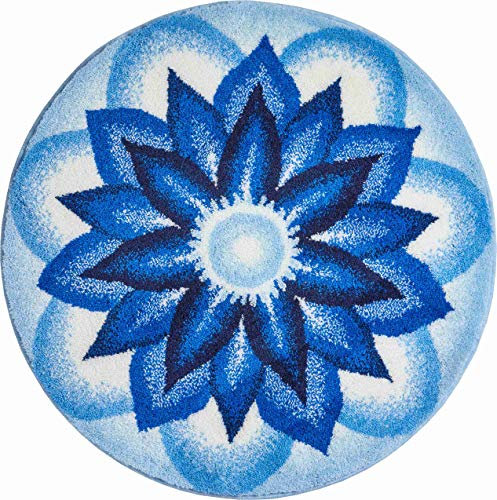 Grund Badteppich, 100% Polyacryl, superweich, Blau, 100 cm
