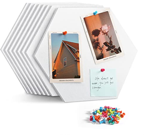 Uoisaiko Groß Filz Pinnwand Selbstklebend Korkplatte Filzplatte mit 30 Pinnnadeln, 8 Stück Korkwand Filzboard Memotafeln Bulletin Board Memo Boards Wanddekoration für Büro Küche