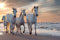 PFERDE Fototapete VLIES-250x186 cm (2937A)-Natur Landschaft Pferd Pony Strand Meer See Tiere Wandtapete-Inkl. Kleister-Vliestapete Bild Dekoration Wand-Dekor Moderne Motiv-Tapete Panorama Poster XXL