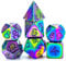 World of Dice Metallwürfel-Set Drachenwürfel - Prisma - Pen & Paper Würfel-Set aus Metall, 7-teiliges polyedrisches Set, für Dungeons and Dragons, DSA, Cthulhu, UVM.