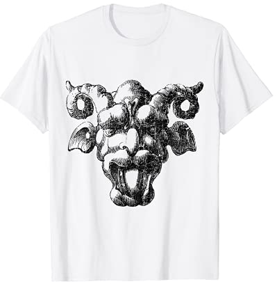Gruselige Vintage-Wasserspeier Teufel Statue Gesicht T-Shirt