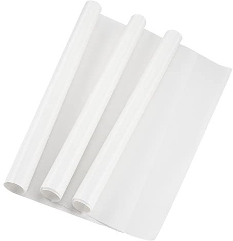 sourcing map 3 Stück PTFE Folie 40x60mm für Transferfolie für Transferpresse Antihaft Wiederverwendbare Hitzebeständige Bastelmatte Weiß