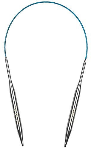 Aeelike Rundstricknadeln Set 7,0 mm, Edelstahl Rundstricknadeln mit Farbiges Stahlseil, 40 cm Metall Rundstricknadel Set, Ergonomische Stricknadeln Rundstricknadel für Pullover, Schals, Decken