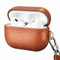 Leder Hülle für AirPods Pro 2 2022, ICARERFAMILY Premium Echtleder Stoßfeste Schutzhülle für AirPods Pro 2 Kopfhörer Ladetasche mit Loch (LED sichtbar) Unterstützung Wireless Ladegerät-Braun