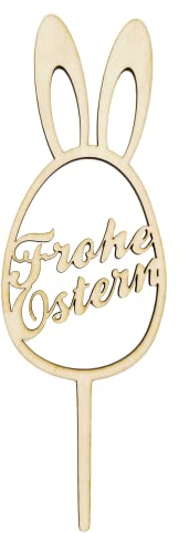CakeTopper Kuchenaufsatz aus Holz - Osterei mit Hasenohren für Ostern