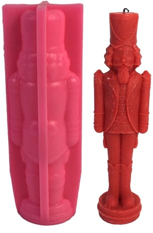 Nutcracker Silicone Mold,Unique Candle Molds Silicone Christmas - DIY Handmade Silicone Epoxy Resin Casting Candle Molds for Candle Making, Scented Candles Home Decor Cenmoo