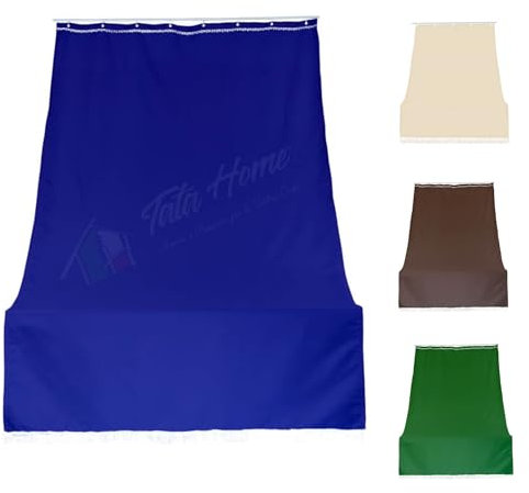 Tata Home Tenda da Sole con Anelli per Esterno Tenda Parasole a Caduta Per Balcone Tessuto Resistente Tinta Unita Lavabile 200x300 cm Blu