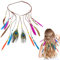 Indianer Kostüm Damen Hippie Boho Haarband Haarschmuck Hippie Kostüm Indianer Stirnband Damen StirnbäNder Pfau Haarschmuck Indianer Stirnband Federn Boho für Frauen Karneval Festival (Typ 3)