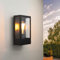 Ledvion Wandleuchte mit Senor Schwarz, E27, IP44, Edelstahl, LED Wandleuchte Außen, Wandleuchte Außen, Außenlampe