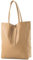 modamoda de T163 Damen Leder Shopper Schultertasche Large mit Innentasche handmade in Italy, Farbe:Beige