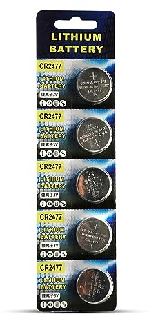 FOLODA Set Of 5pcs CR2477 Button Cell Batteries 2477 Battery 3V Lithium Batteries For Projects And