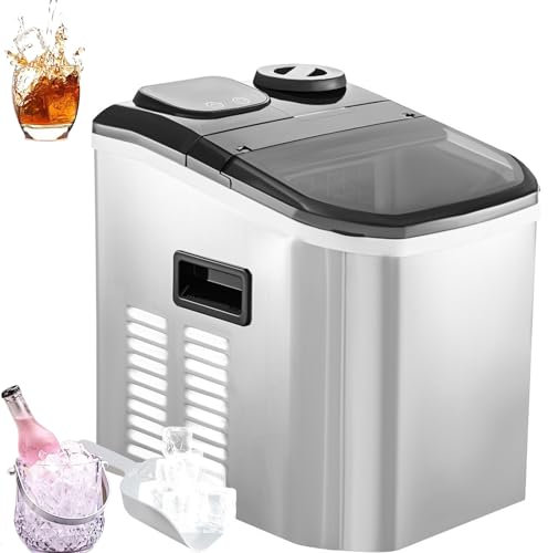 GUUFUFA Ice Cube Makers 9 Ice Cubes Ready in 8 Mins, Self-Cleaning Ice Machine with Ice Scoop and Basket for Home Office Bar Party
