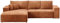 BROMARKT | Sofa mit Schlaffunktion | Schlafsofa Pablo | Ecksofa L-Form Sofa | Modern Design Couch | Kordstoff | Freistehend | mit Bettzeugbehälter | 294x185x85cm | Orange | Links