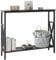 YMYNY Konsolentisch, Flurtisch, Beistelltisch mit 2 Ablagen, Höhenverstellbar, stabiles X-Rahmen, 101 x 25 x 80.5 cm, Verstellbare Füße, Einfachmontage, für Flur, Wohnzimmer, Schwarz HST007B