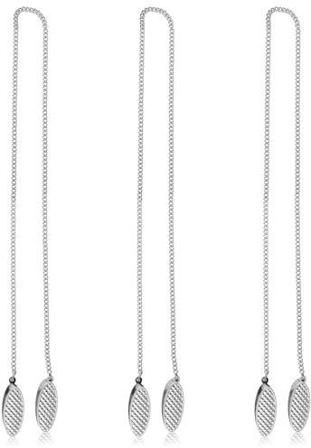 JIYIN 3 Stück Serviettenkette Mit Clip, Serviettenhalter Edelstahl Serviettenklammern Lätzchenkette mit Klammern Hals-Ketten für Erwachsene Senioren und Kinder