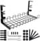 Cable Management Under Desk Tray No Drill, Table Cable Basket for Power Strips and Cables, No Screws Tidy Wire Organizer Clamp for Home, Office, Kitchen and Standing Desks, Black