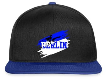 Spreadshirt Die Macht Aus Berlin Blau-Weiß Fußball Fan Snapback Cap, One Size, Schwarz/Königsblau