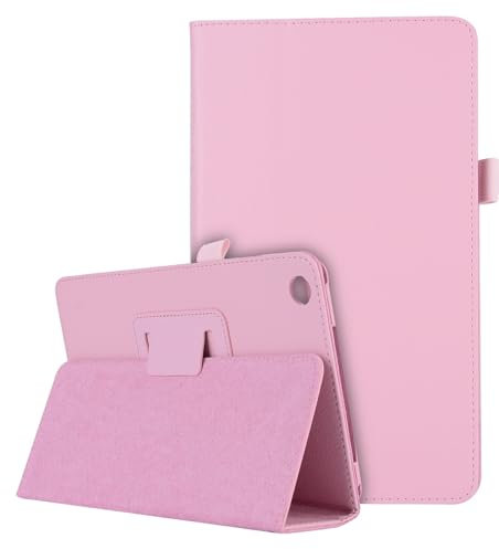 Funda de piel con textura compatible con Huawei Mediapad T3 de 8 pulgadas, delgada, plegable, protector a prueba de golpes, con soporte ZY (rosa)