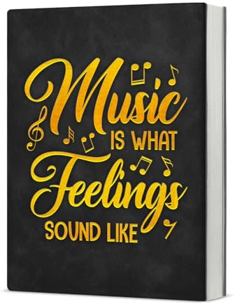 KSFFWQIN Musikalisk anteckningsbok journal musik är vad känslor låter som dagboksgåvor för musiker musikälskare, examensgåvor för musikstudenter