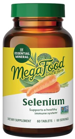 MegaFood Selenium 50mcg, Immune Support Supplement, 60 Tablets