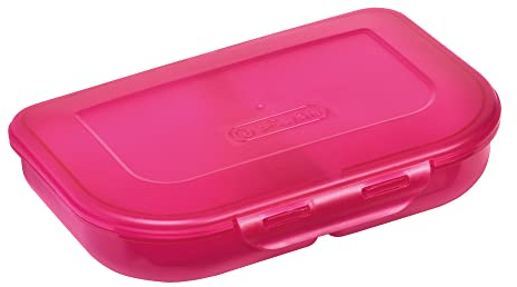 Herlitz Brotdose pink, mit 2 Fächern – Kunststoff-Lunchbox für Kinder, spülmaschinenfest & BPA-frei, passend für Herlitz Schulranzen