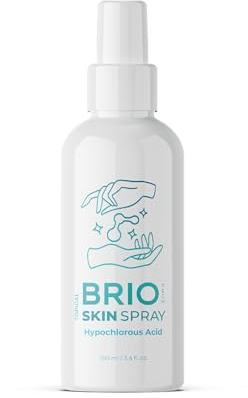 BRIOTECH Topical Skin Spray, Pure HOCl, Tattoo & Piercing Aftercare, Kochsalz Reinigungslösung, Hypochlorsäure-Gesichtsnebel, Hautpflege Linderung für Beulen Narben & Hautunreinheiten
