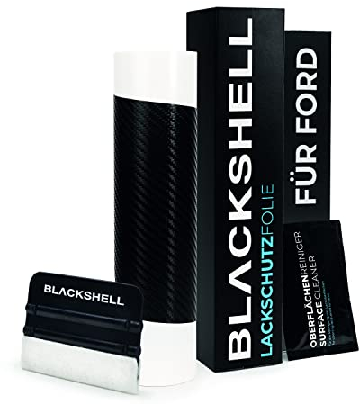 Blackshell® Ladekantenschutz Folie passend für Ford Kuga | Typ DM2/C520 | Bj. 2013-2016 Carbon Matt - passgenauer Ladekantenschutz inkl. Set für Folierung