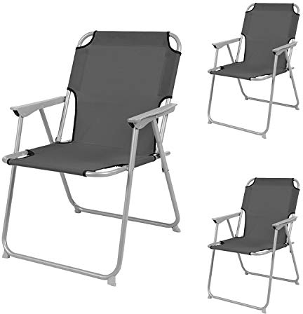 INDA-Exclusiv 3er Set Campingstuhl Faltstuhl Klappstuhl Anglerstuhl Regiestuhl Metall Stoff Oxfort B 53 x T 46 x H 74 cm