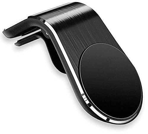 OcioDual Soporte Magnetico Movil Coche, Iman con Pinza Sujeta Moviles, Iman para Rejilla del Coche, Soporte Telefono Coche, Suporte Telemovel Carro, Universal Car Phone, Negro