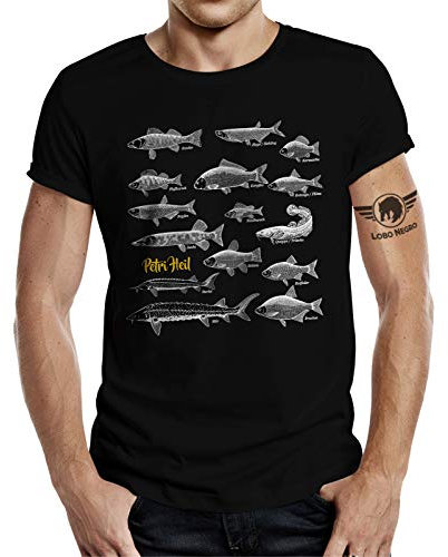 Geschenk T-Shirt für Angler und Fischer: Petri Heil XL