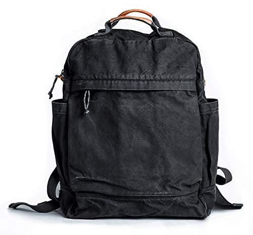 Gootium Canvas-Rucksack für Damen, Vintage-Stil, mit Reißverschluss, lässiger Tagesrucksack, Stoff, Outdoor-Reiserucksack, Schwarz, One_Size, Rucksack, Rucksäcke