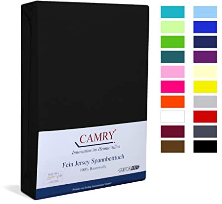 Camry Boxspringbett & Wasserbett Spannbettlaken 140x200-160x220cm Schwarz für Matratzen bis 35cm Matratzenhöhe Baumwolle Oeko-Tex 100