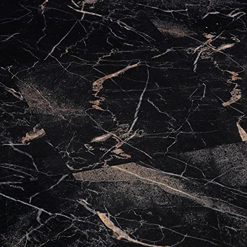 FunStick Pavimento PVC Adesivo Effetto Marmo Nero Oro 30×30CM Adesivi per Piastrelle Cucina Pavimento Adesivo Bagno Nero Oro Piastrelle Adesivi da Parete Soggiorno Marmo 5 Piastrelle Pavimento Adesive